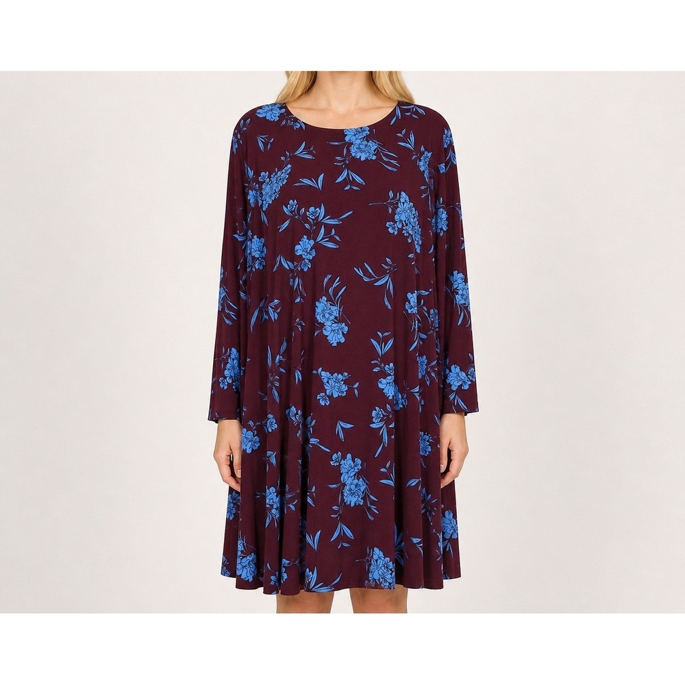 Lauren Ralph Lauren Dress Chic Floral‎ Swing A-Line 3/4 Sleeve Resort Size 18